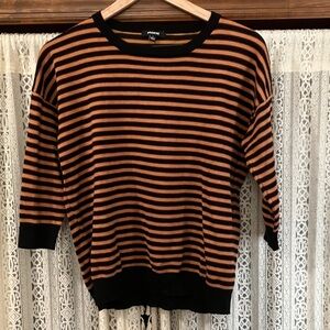 Premise Black and Orange Striped Sweater